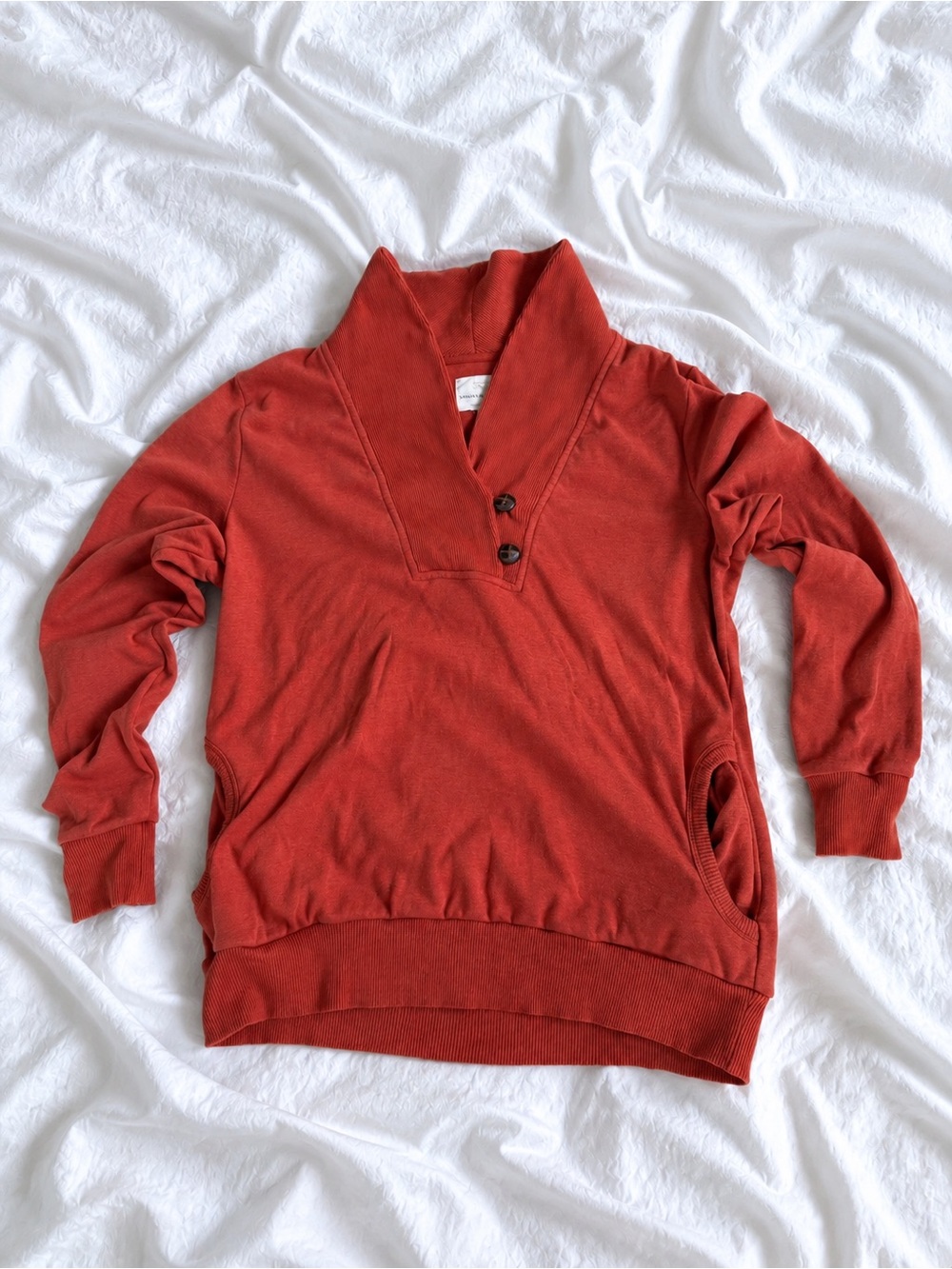 Banana Republic Rust Shawl-Collar Pullover Sweater